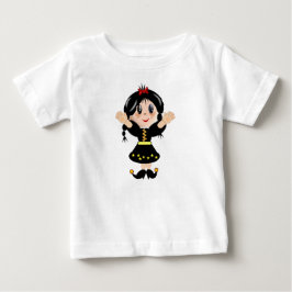 Camiseta Para Bebê Menina de desenho animado fofa e feliz