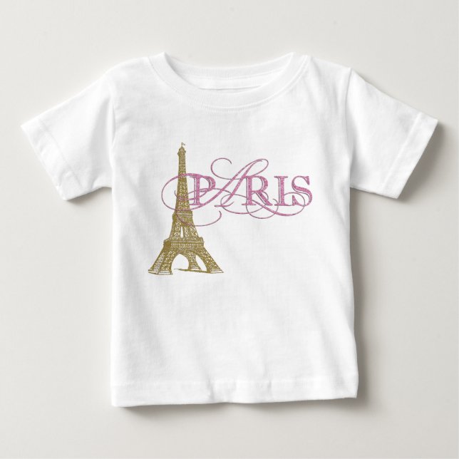 Camiseta Para Bebê Menina de Paris Bebê (Frente)