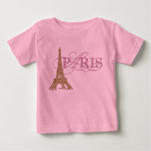 Camiseta Para Bebê Menina de Paris Bebê