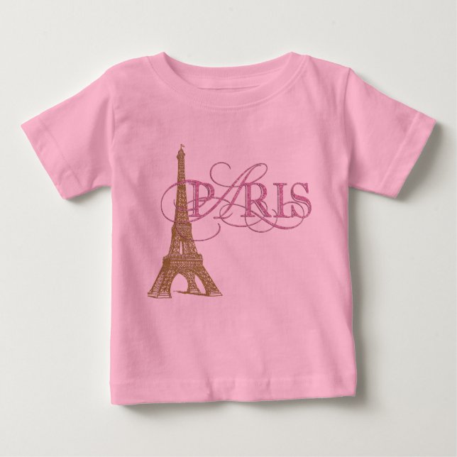 Camiseta Para Bebê Menina de Paris Bebê (Frente)