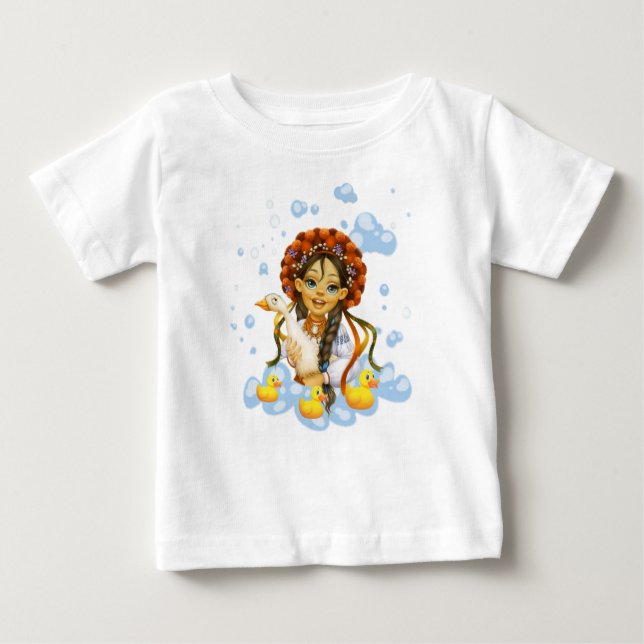 Camiseta Para Bebê menina de pato (Frente)