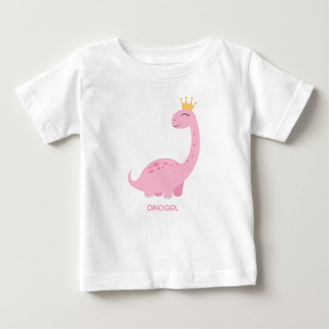 Camiseta Para Bebê Menina dinossauro (Frente)