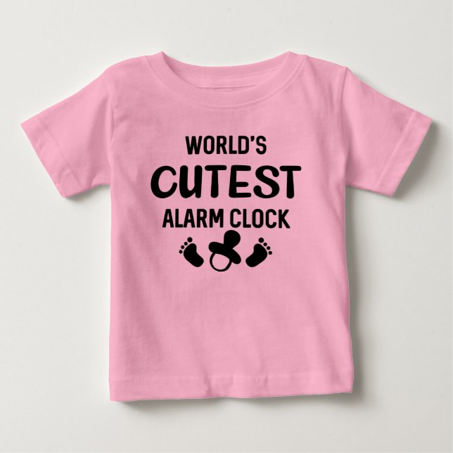 Camiseta Para Bebê Menina do despertador mais engraçada do mundo (Frente)