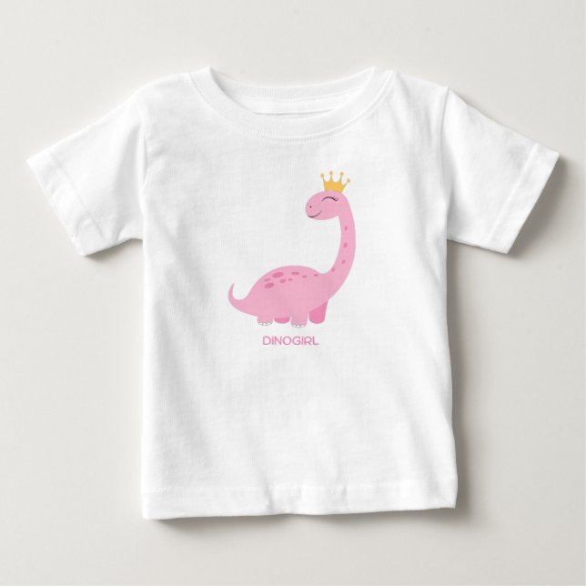 Camiseta Para Bebê Menina do dinossauro (Frente)
