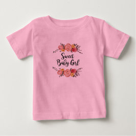 Camiseta Para Bebê Menina Doce Jardim Floral