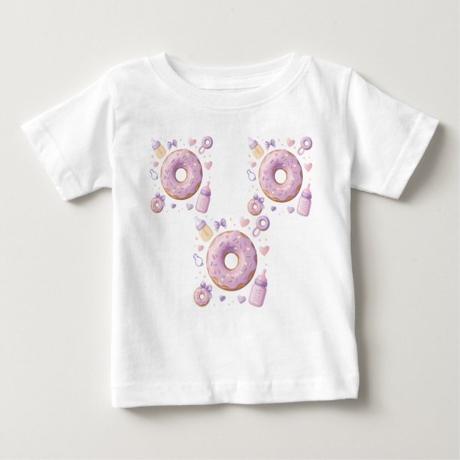 Camiseta Para Bebê Menina docezinha Donut  (Frente)