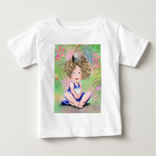Camiseta Para Bebê Menina e Pássaro Bebê Bonitos - Amigos no Jardim