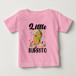 Camiseta Para Bebê Menina engraçada, burrito, arte