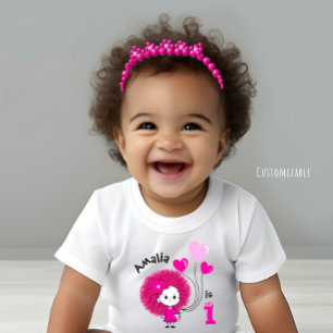 Camiseta Para Bebê Menina engraçada com balões de corações