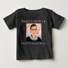 Camiseta Para Bebê Menina, Eu Quero Ser Como Ruth Bader Ginsberg