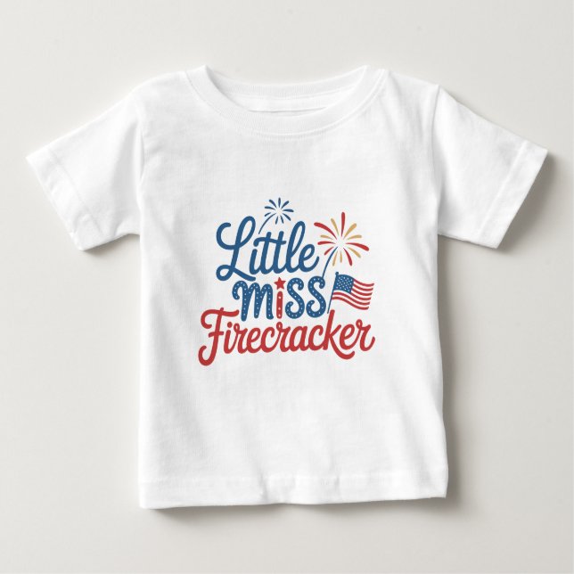 Camiseta Para Bebê Menina Firecracker (Frente)