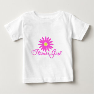 Camiseta Para Bebê Menina Flor Margarida/ Rosa