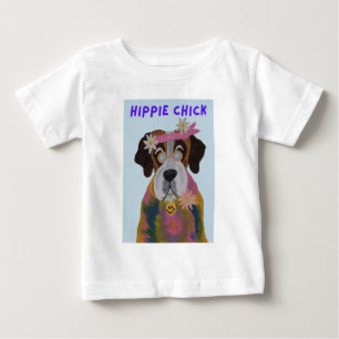 Camiseta Para Bebê Menina Hippie São Bernardo