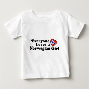 Camiseta Para Bebê Menina Norueguesa