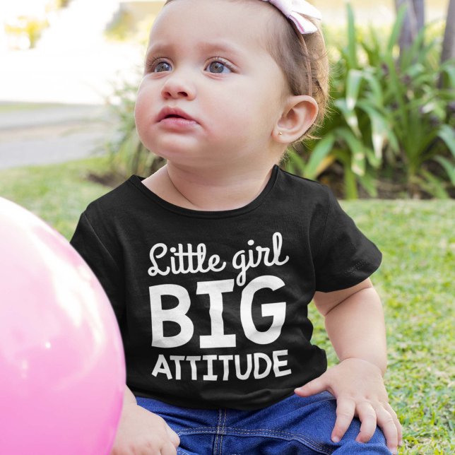 Camiseta Para Bebê Menina Pequena Grande Atitude (Criador carregado)