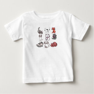 Camiseta Para Bebê Menina que Ama Gatos