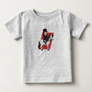 Camiseta Para Bebê Menina que monta uns desenhos animados do cavalo