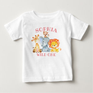 Camiseta Para Bebê Menina Rosa Selva Selva Selvagem Selvagem Um Fanto