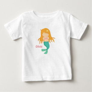 Camiseta Para Bebê Menina Sereia Fofa Para Bebês Meninas