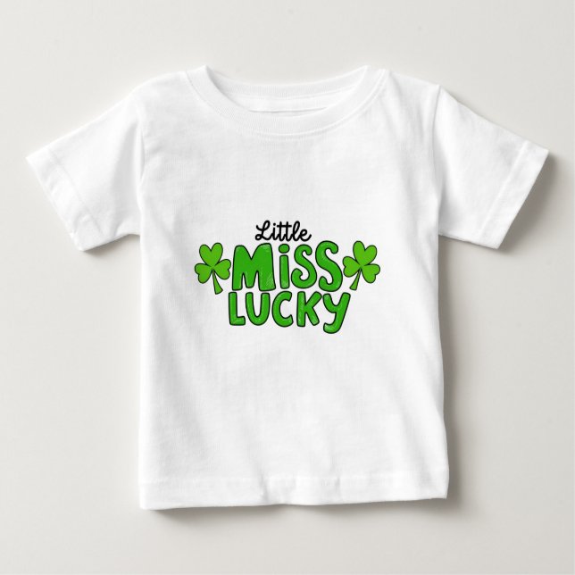 Camiseta Para Bebê Menina Sortuda - Shamrock bonito (Frente)