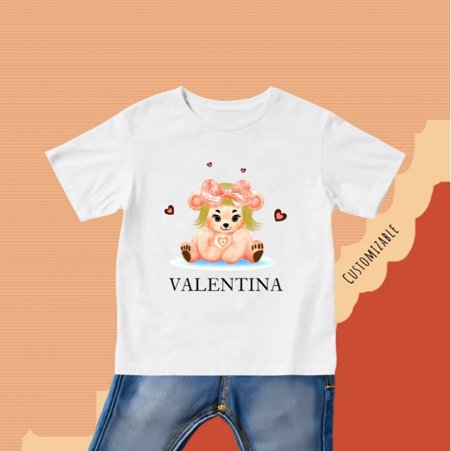 Camiseta Para Bebê Menina ursinho (Criador carregado)