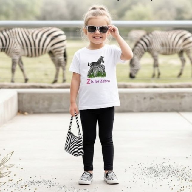 Camiseta Para Bebê Meninas Animais Fofos Zebra  (Criador carregado)