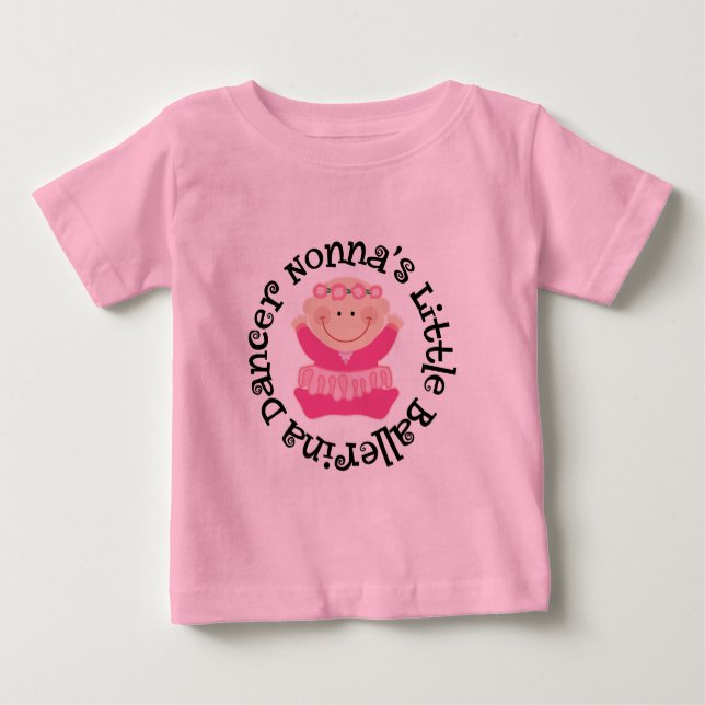 Camiseta Para Bebê Meninas Ballerinas da Nonna Tutu Tee (Frente)