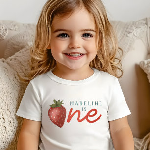Camiseta Para Bebê Meninas Berry Primeiro Verão Crianças 1º Aniversár