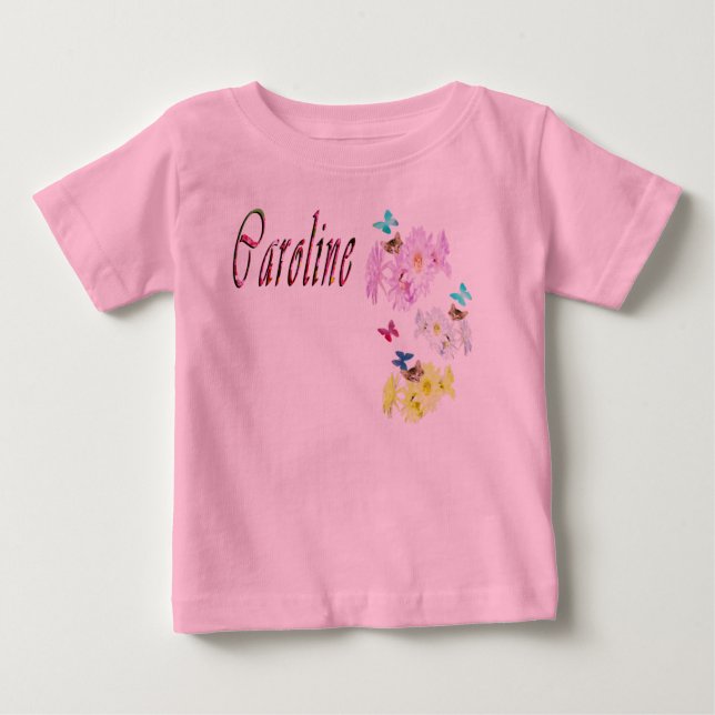 Camiseta Para Bebê Meninas chamadas Caroline, (Frente)