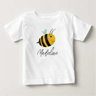 Camiseta Para Bebê Meninas Fofas Primeiro Verão Primeiro Dia de Abelh