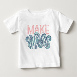 Camiseta Para Bebê Meninas Pequenas Fazem Ondas