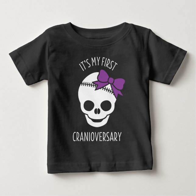 Camiseta Para Bebê Meninas Primeiro Cranioversário com Arco Baby T-Sh (Frente)