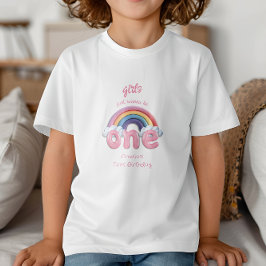 Camiseta Para Bebê Meninas Querem Ser um Arco-íris de Aniversário
