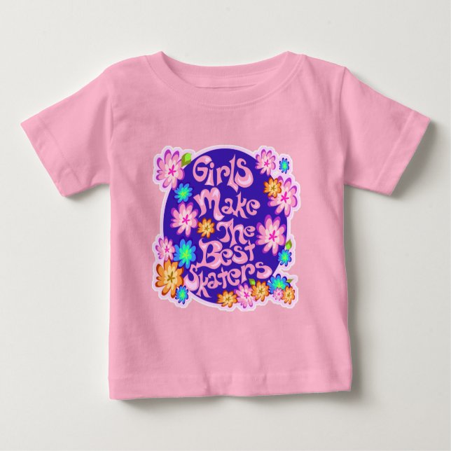 Camiseta Para Bebê Meninas são os melhores skatistas! (Frente)