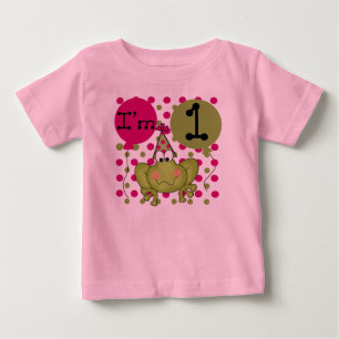 Camiseta Para Bebê Meninas Sapo Primeiro Aniversário