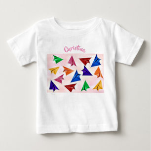 Camiseta Para Bebê Meninas Também Gostam De Aviões De Papel