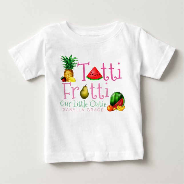 Camiseta Para Bebê Meninas Tutti Frutti (Frente)