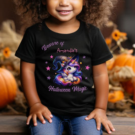 Camiseta Para Bebê Meninas Unicórnio Doce No Halloween Nome Personali