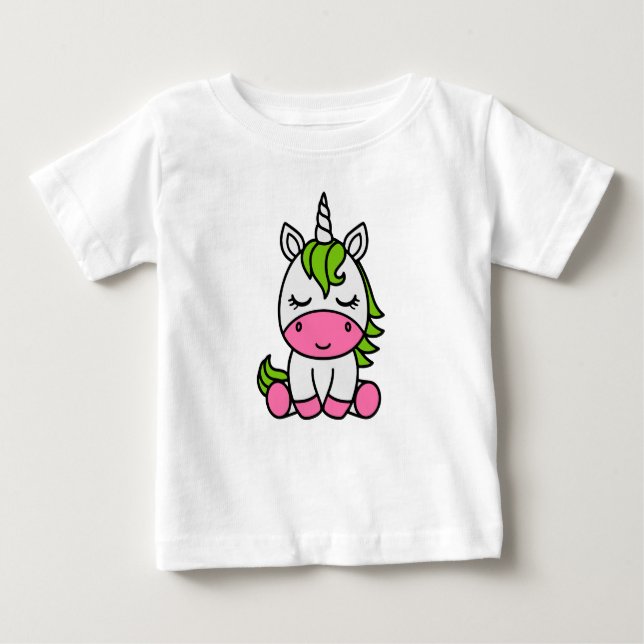 Camiseta Para Bebê Meninas Unicórnio Pônei (Frente)
