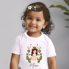 Camiseta Para Bebê Menininha com flores