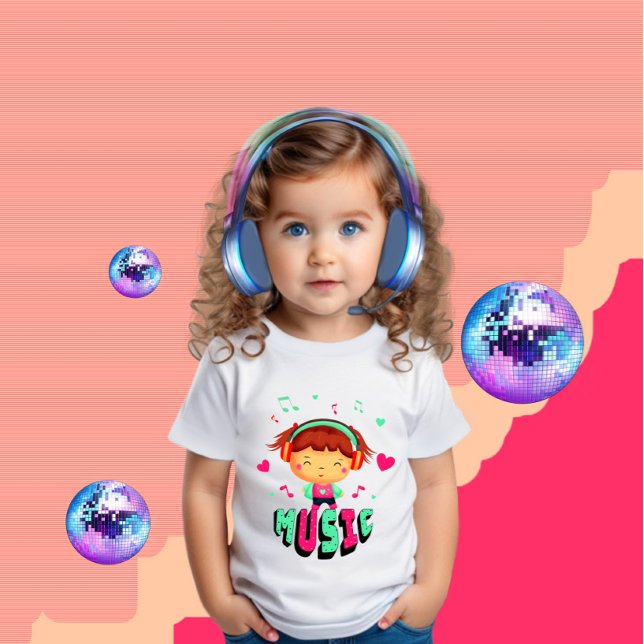 Camiseta Para Bebê Menininha com música (Criador carregado)