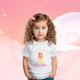 Camiseta Para Bebê Menininha com vestido amarelo