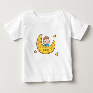 Camiseta Para Bebê Menino bonito no T do bebê da lua