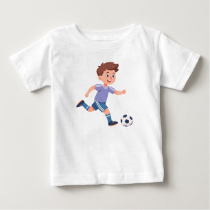 Camiseta Para Bebê Menino Chutando Bola de Futebol – Roupas de Futebo