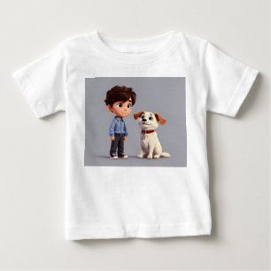 Camiseta Para Bebê Menino com arte de cão