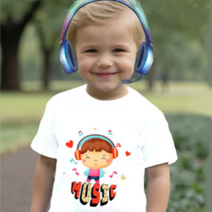 Camiseta Para Bebê Menino com música