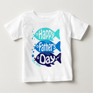 Camiseta Para Bebê Menino Dia de os pais Romper com Peixe