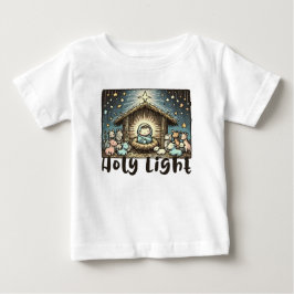 Camiseta Para Bebê Menino Jesus : Luz Sagrada: Luz Santa