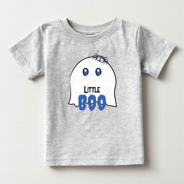Camiseta Para Bebê Menino Pequeno Boo Primeiro Dia das Bruxas Fantasm (Frente)