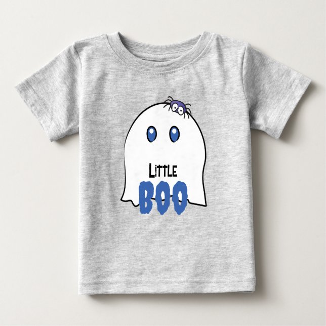 Camiseta Para Bebê Menino Pequeno Boo Primeiro Halloween Fantasma Fof (Frente)